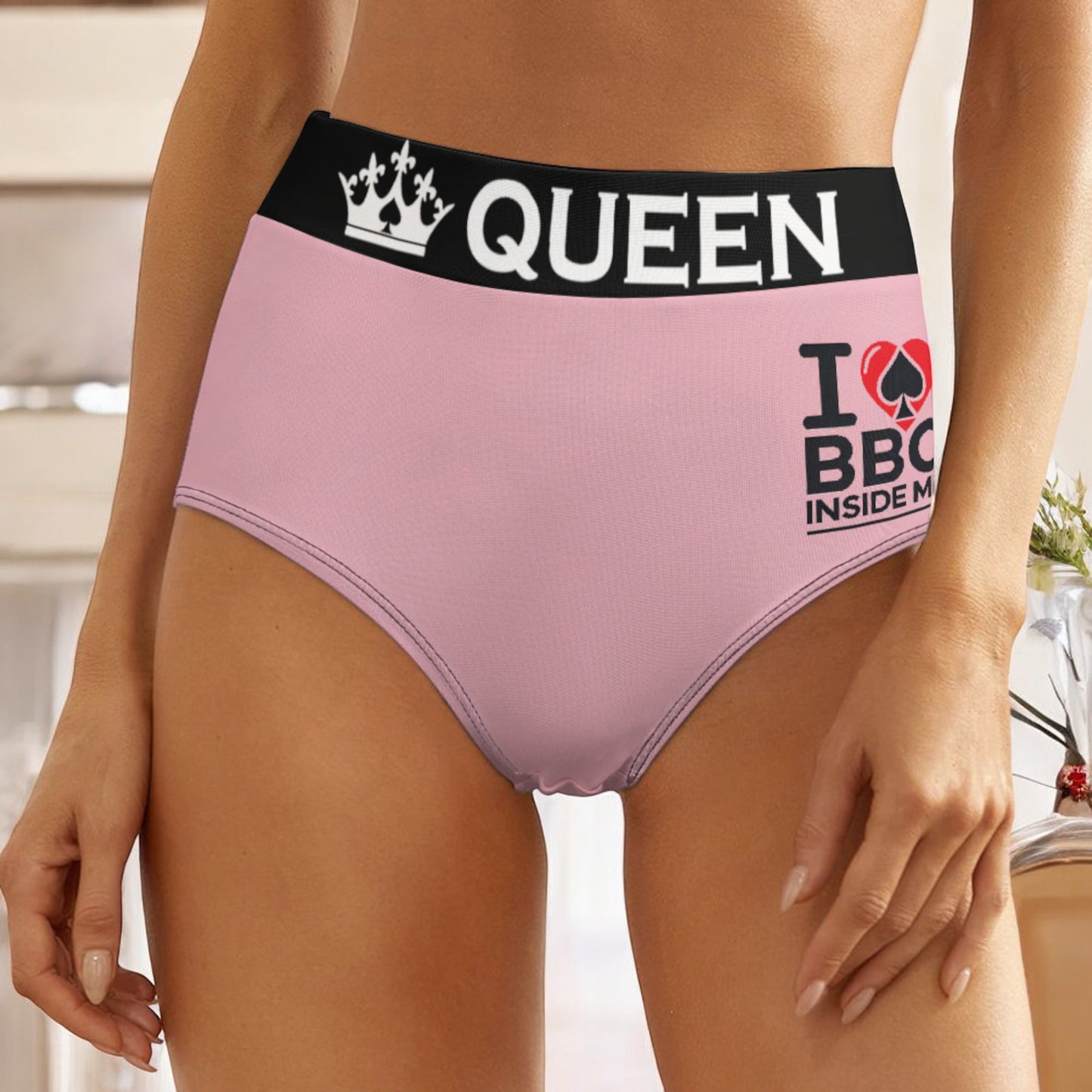 Queen of Spades Panties - Sexy Hotwife Lingerie 'I love BBC Inside Me' - Bold and Passionate Lingerie for Confident Women Seeking Adventure