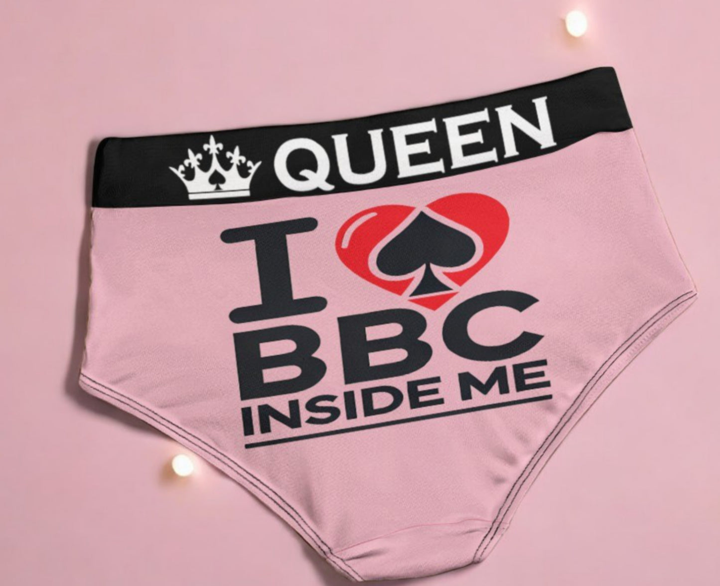 Queen of Spades Panties - Sexy Hotwife Lingerie 'I love BBC Inside Me' - Bold and Passionate Lingerie for Confident Women Seeking Adventure