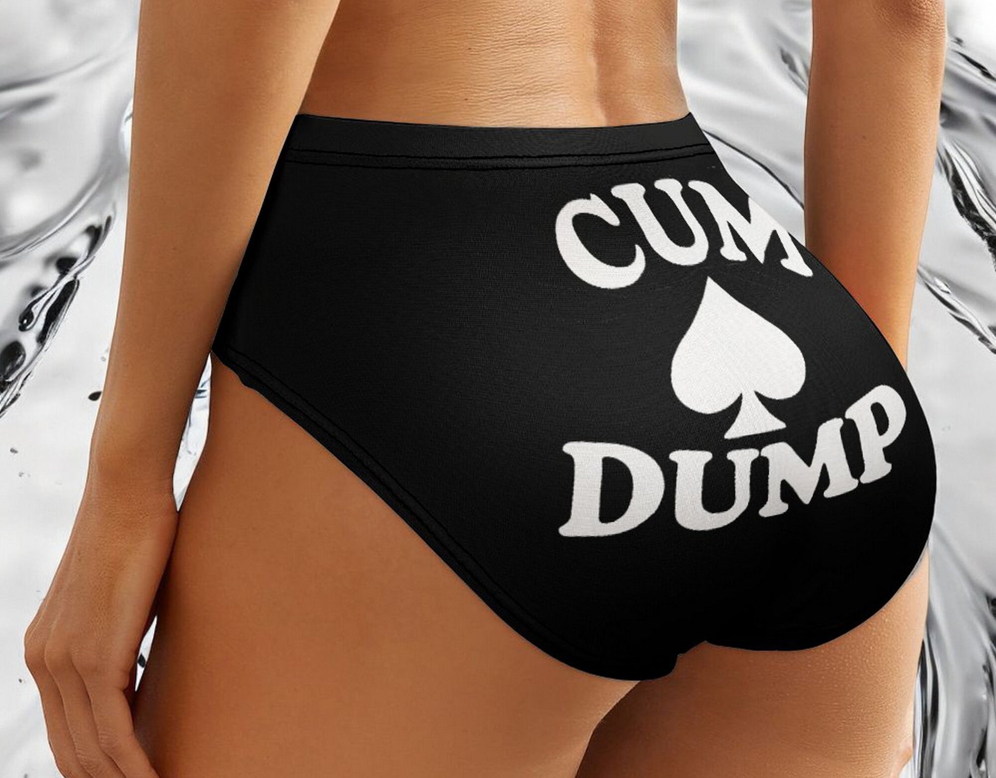 Cum Dump High Waist Panties – Bold Queen of Spades Lingerie in Multiple Colors