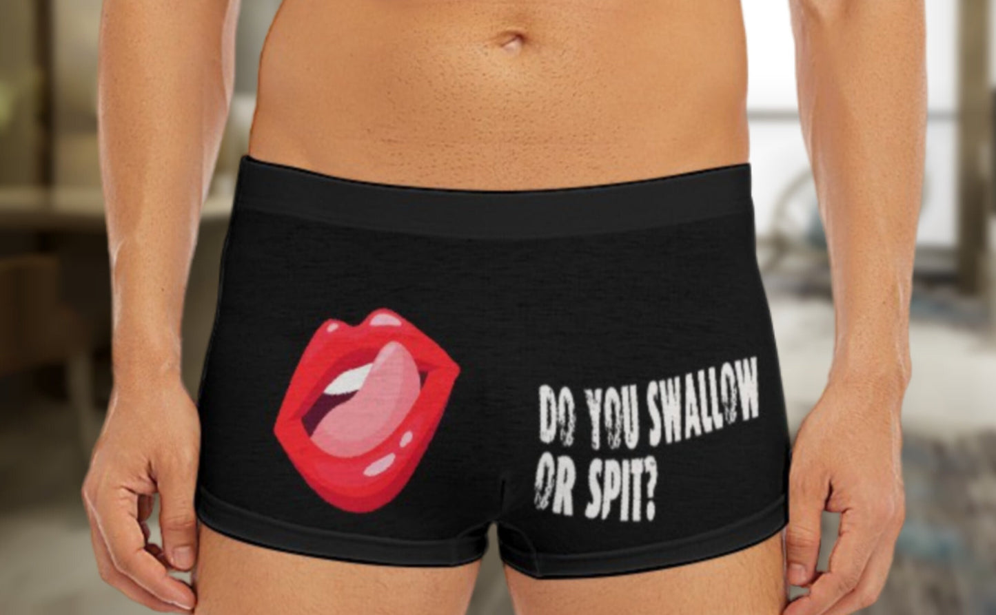 Do You Swallow or Spit?" Boxer Briefs – Fun & Playful Men’s Underwear