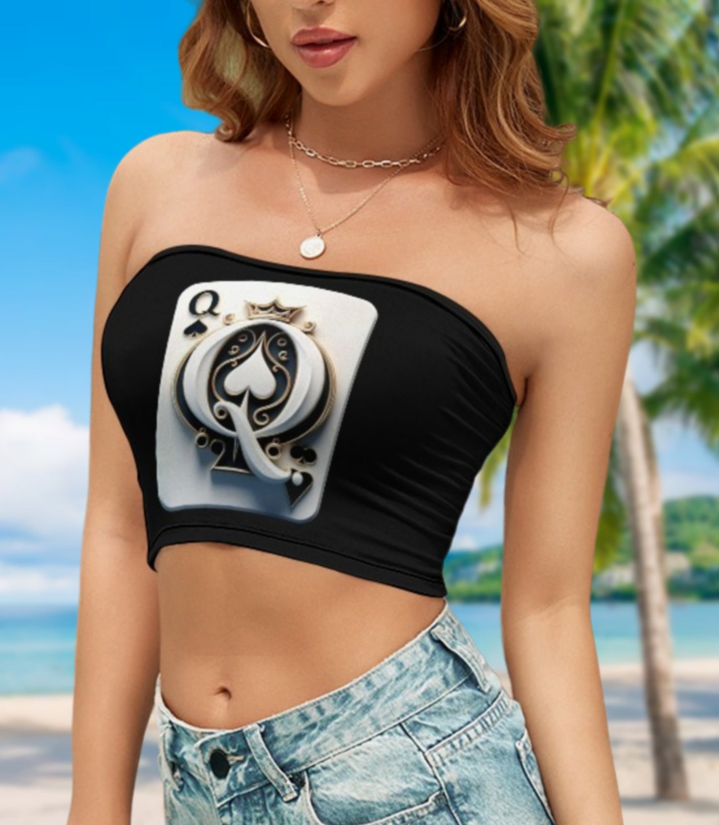 QUEEN OF SPADES Casual Style Tube Top, top queen off spades, qos t-shirt,t-shirt bbc Cuckold , qos clothes, queen of spades clothes, qos