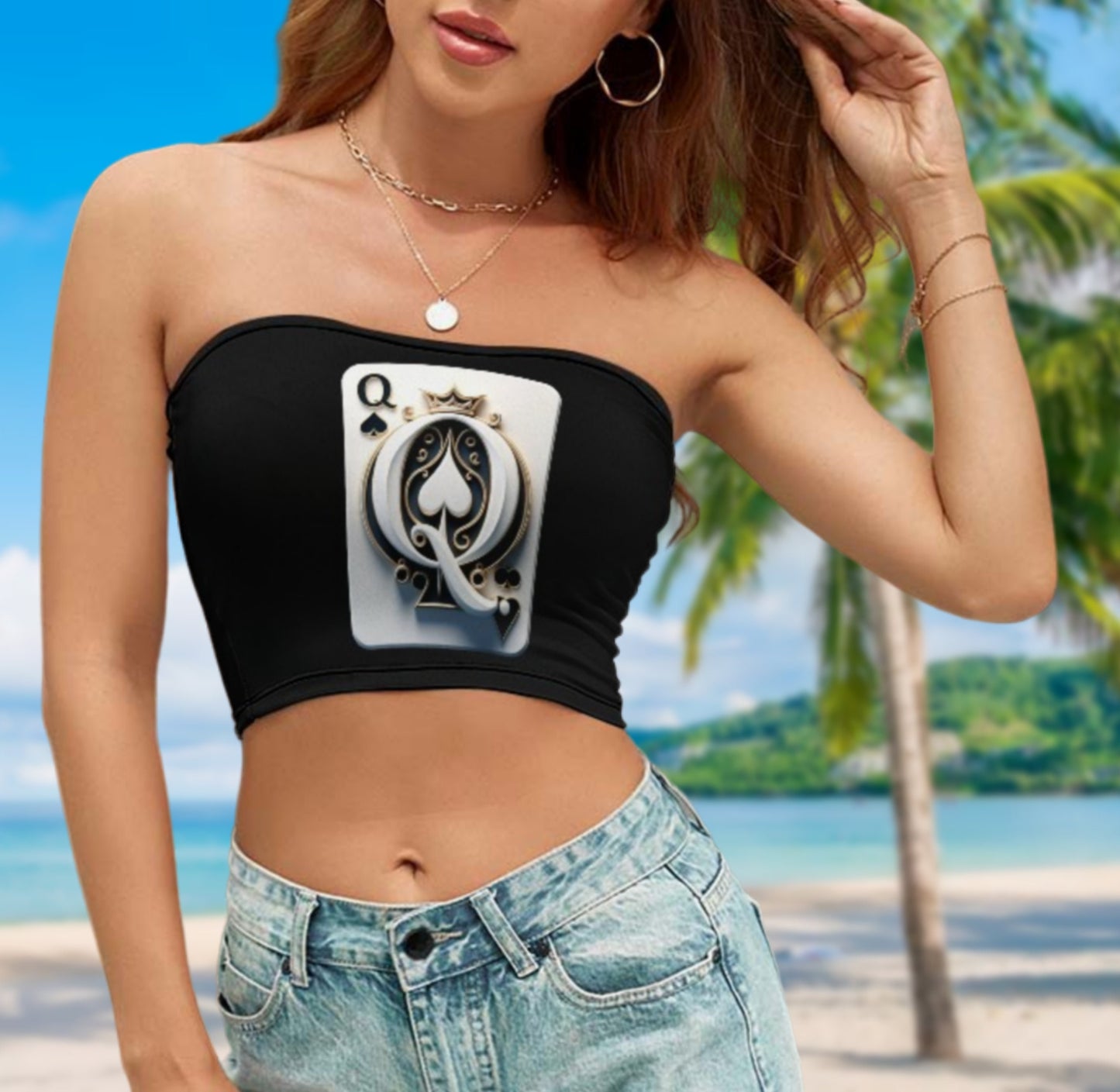 QUEEN OF SPADES Casual Style Tube Top, top queen off spades, qos t-shirt,t-shirt bbc Cuckold , qos clothes, queen of spades clothes, qos