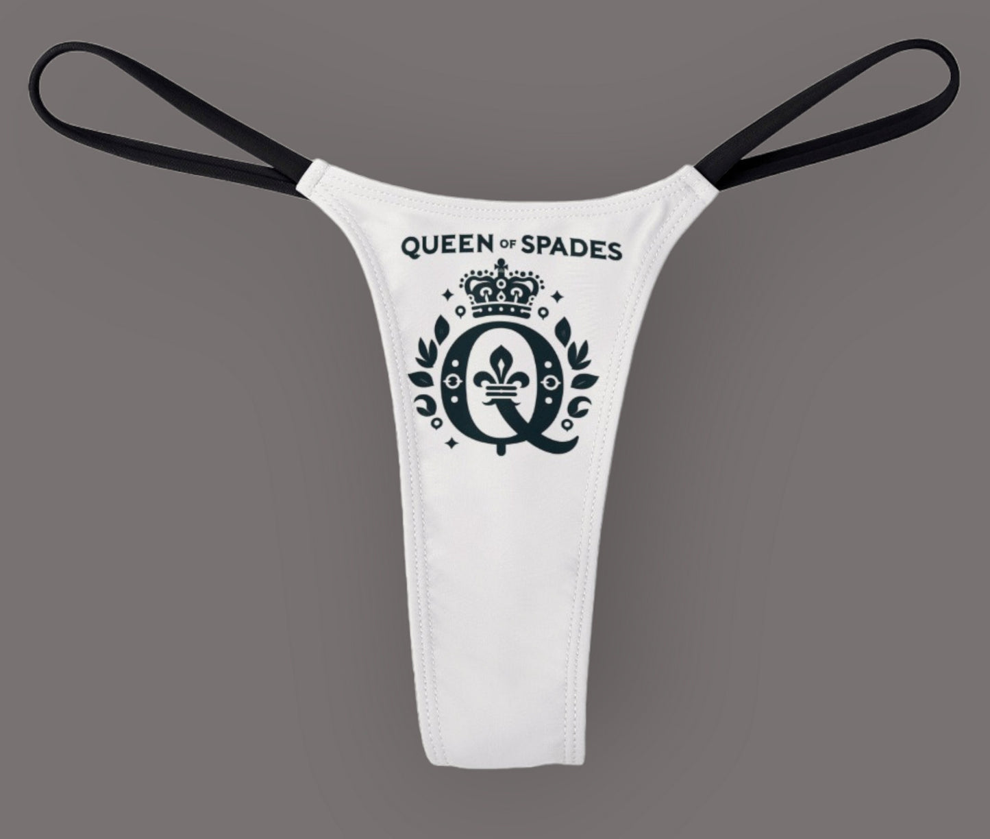 QUEEN OF SPADES  Thong, qos clothing clothing, cuckolding, hotwife panties, naughty  panties, bbc, bbc thong, skut clothing, hotwife