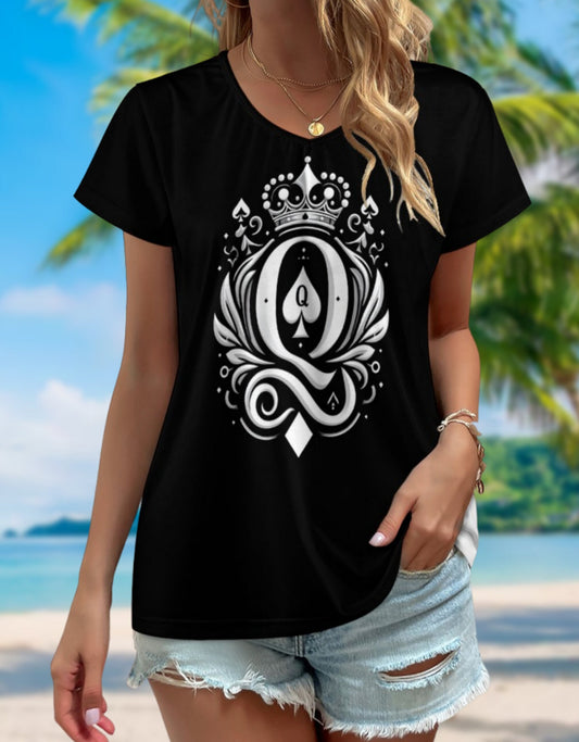 QUEEN OF SPADES tshirt , bbc spades tshirt, qos t-shirt,t-shirt bbc, Cuckold Womens t-shirt,, slut clothing, black bull, large size