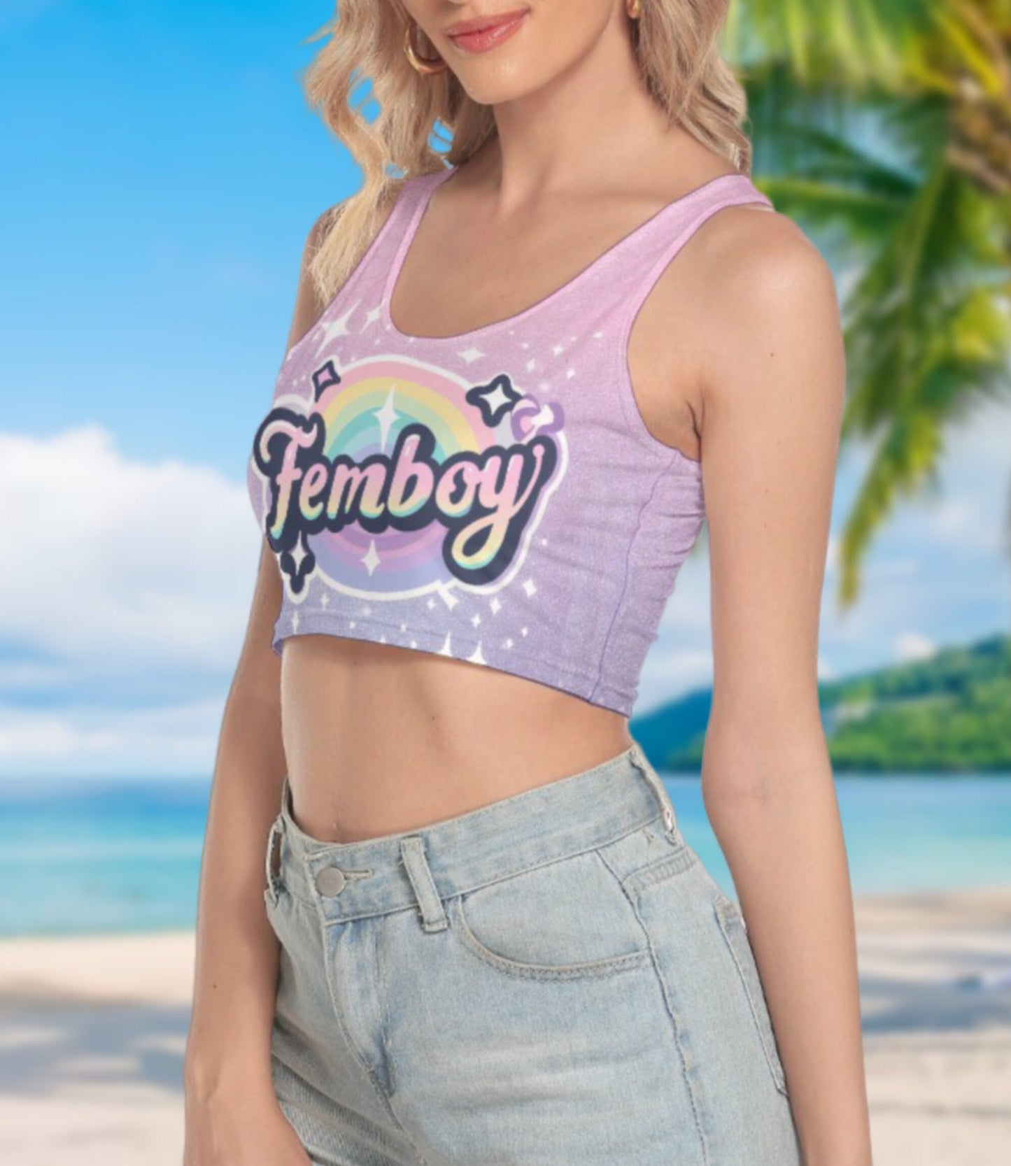 FEMBOY croc top , sissy tshirt, girlboy, femboy,, slut clothing, crossdresser, LGBTQ, femboy, sissy croc top.