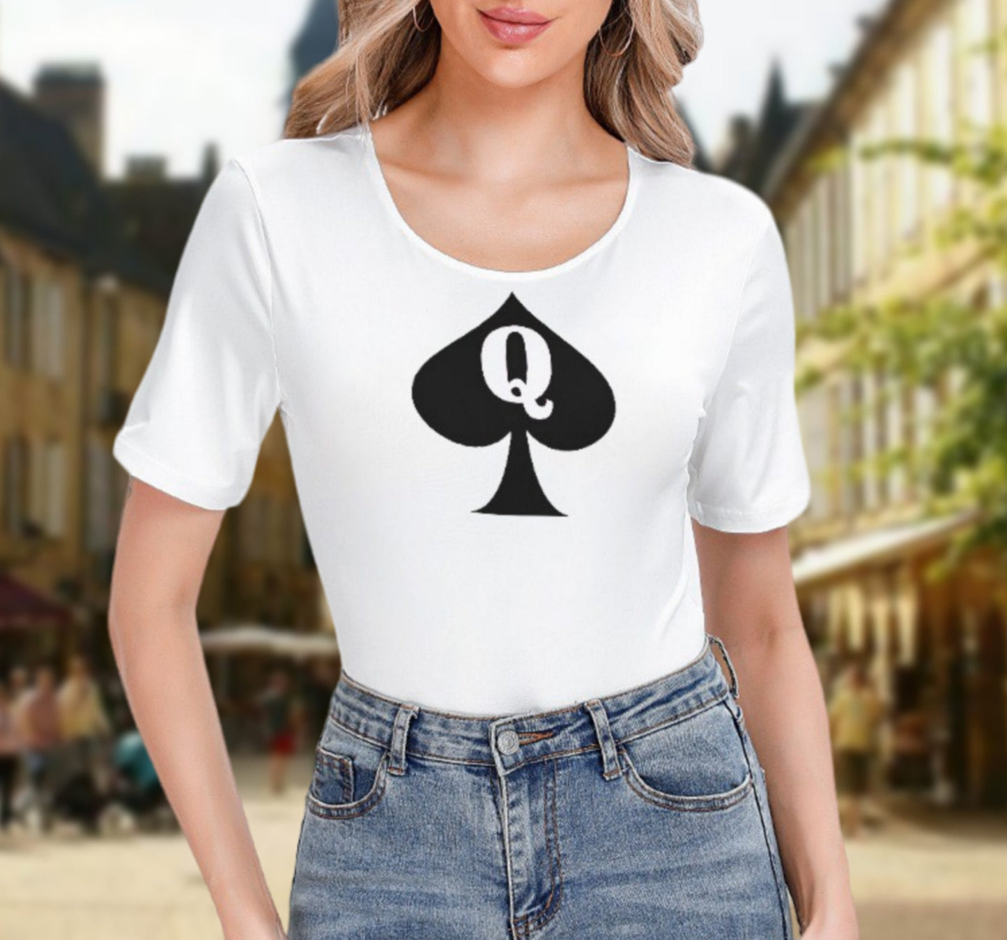 QUENN OF SPADES, Short Sleeve Bodysuit, queen off spades tshirt, qos t-shirt,bbc, Cuckold Womens t-shirt,, slut clothing