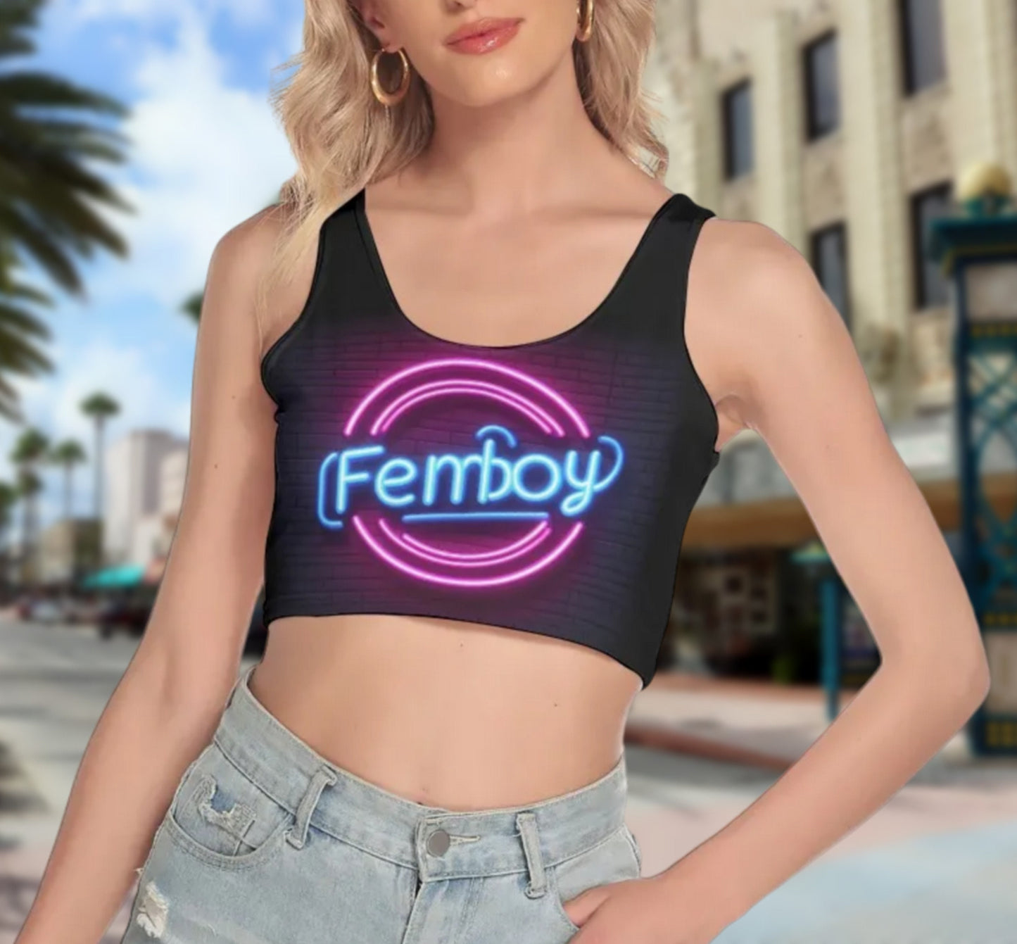 FEMBOY croc top , sissy tshirt, girlboy, femboy,, slut clothing, crossdresser, LGBTQ, femboy, sissy croc top, sissy top, large size