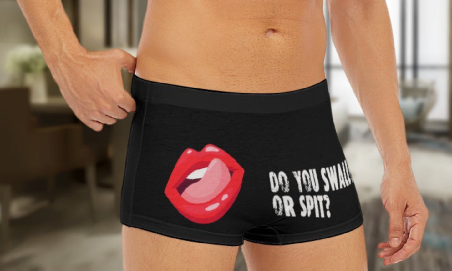 Do You Swallow or Spit?" Boxer Briefs – Bold & Playful Men's Underwear