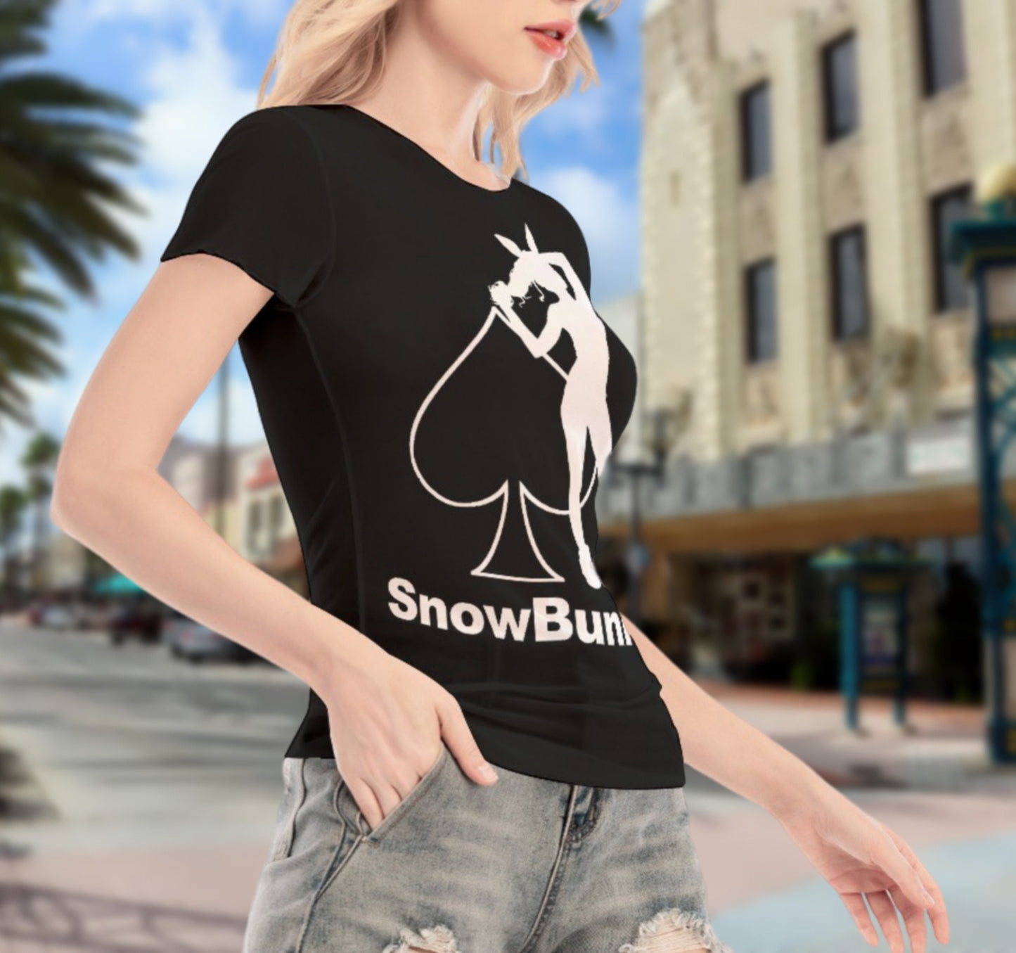 SnowBunny transparent tshirt, queen off spades tshirt, qos t-shirt,t-shirt bbc, Cuckold Womens t-shirt,, slut clothing, snowbunny top