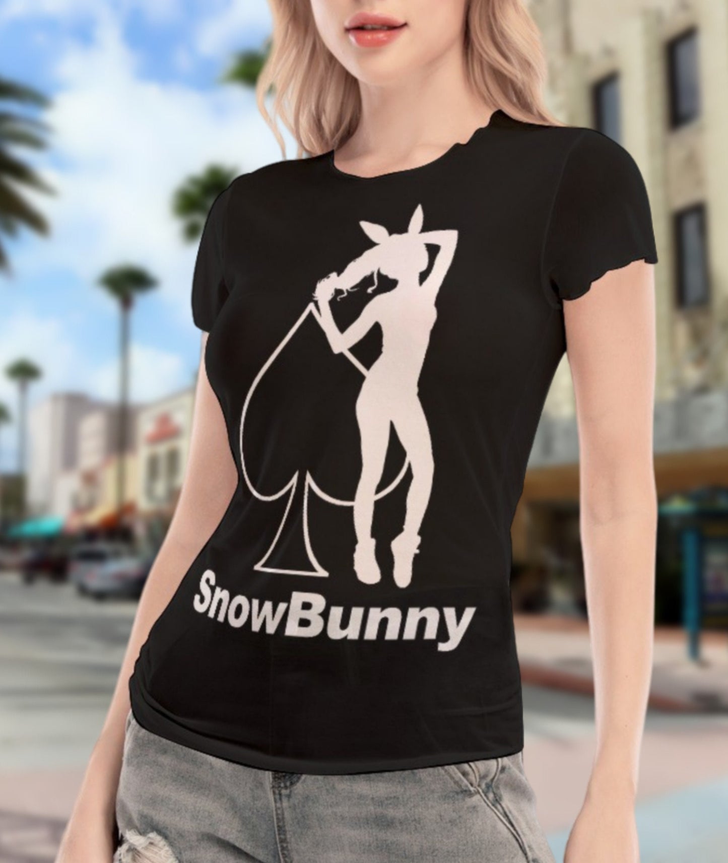 SnowBunny transparent tshirt, queen off spades tshirt, qos t-shirt,t-shirt bbc, Cuckold Womens t-shirt,, slut clothing, snowbunny top