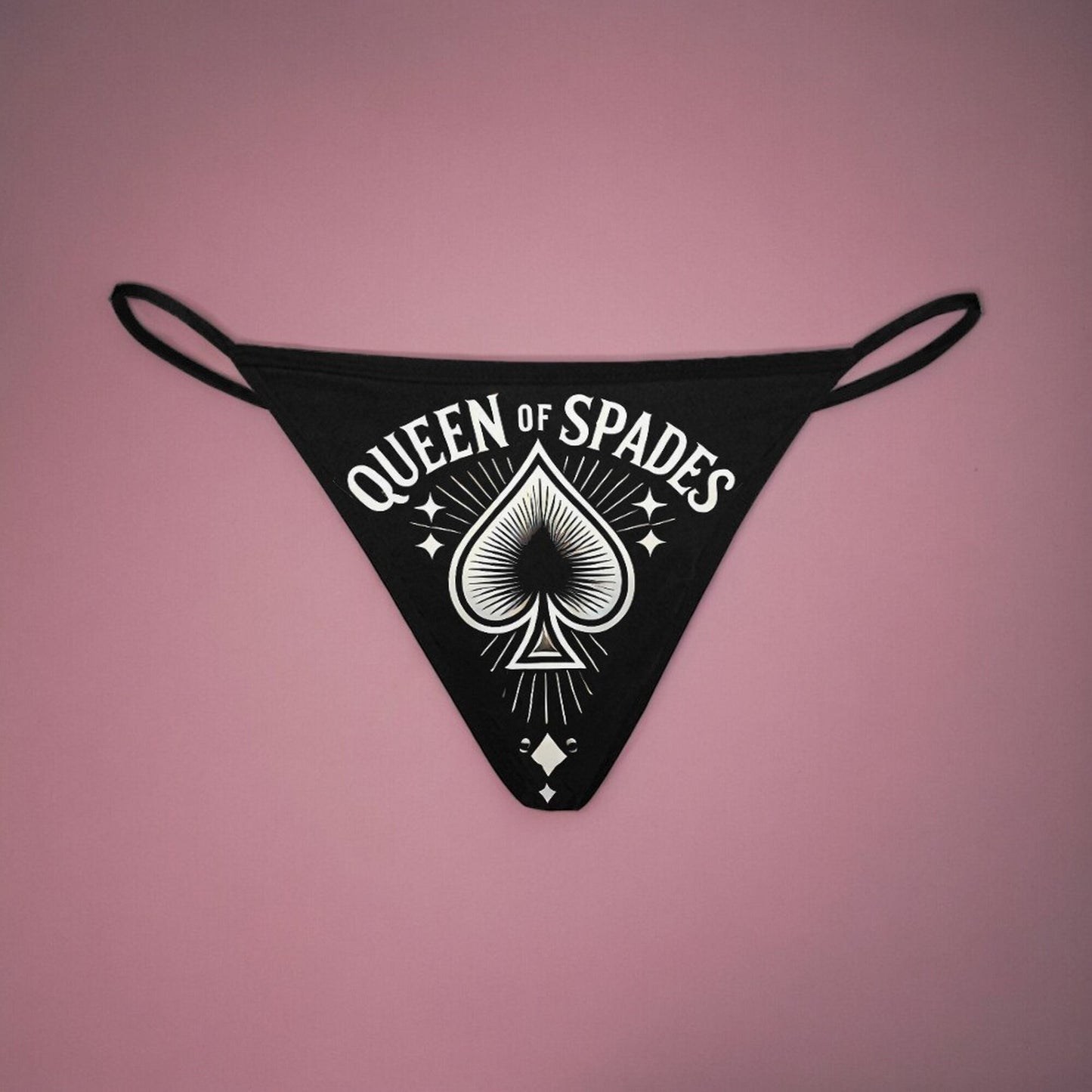 QUEEN of SPADES Thong - QOS Clothing, Hotwife Panties, Cuckolding, Naughty bbc Thong, Sexy Slut Lingerie, Hotwife, qos Apparel