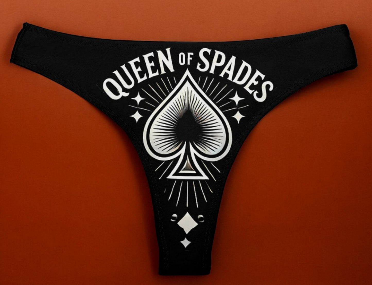 QUEEN OF SPADES Thong, Sexy Hotwife Panties, Erotic Lingerie, qos slut Clothing, Erotic Queen of Spades Intimates, Comfortable Fit