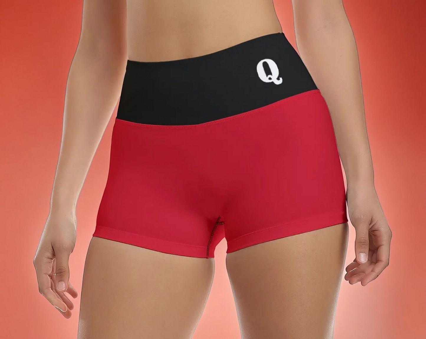 Queen of Spades Yoga Shorts - 6 Colors, Fitness & Hotwife Apparel, High-Waist, Breathable Fabric, Perfect for Cuckolding Lifestyle