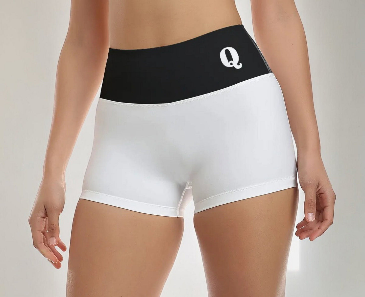 Queen of Spades Yoga Shorts - 6 Colors, Fitness & Hotwife Apparel, High-Waist, Breathable Fabric, Perfect for Cuckolding Lifestyle