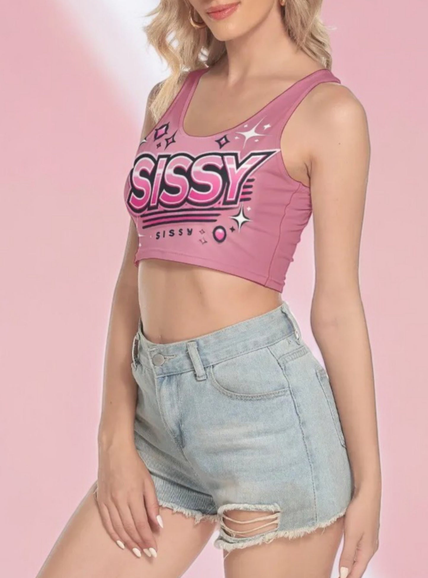 Sissy Croc Top - Femboy, Crossdresser, LGBTQ+ Friendly - Stylish Slut Clothing for Girlboys - Perfect Sissy T-Shirt for Confidence and Pride