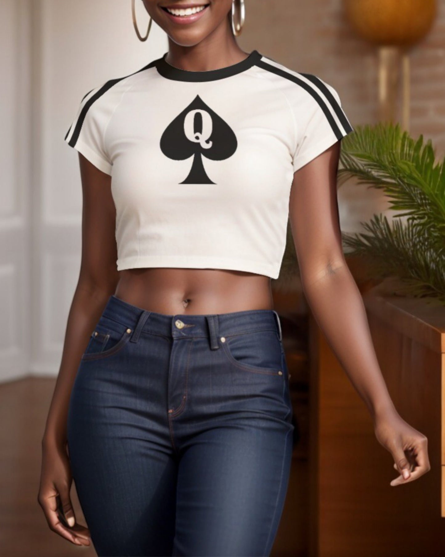 QUEEN OF SPADES Crop Tank Top - Sexy Qos T-Shirt for Women - Bbc Cuckold Shirt - Flirty Slut Clothing