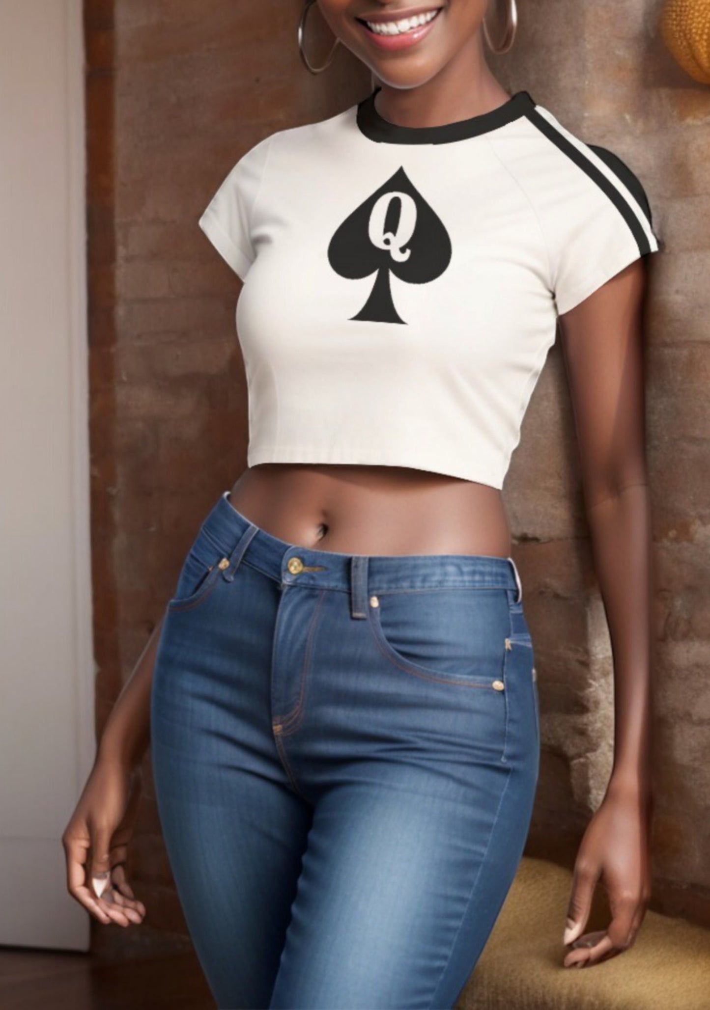 QUEEN OF SPADES Crop Tank Top - Sexy Qos T-Shirt for Women - Bbc Cuckold Shirt - Flirty Slut Clothing