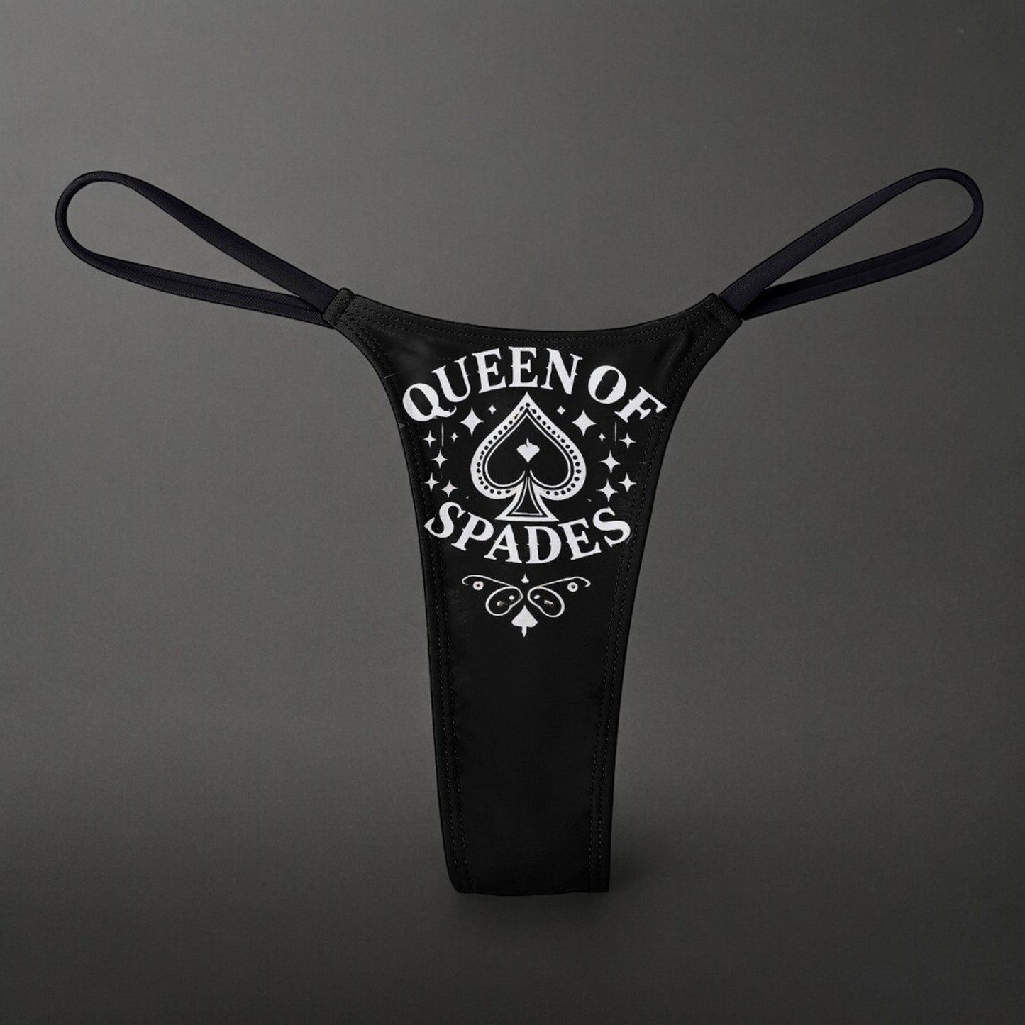 QUEEN of SPADES Thong - QOS Clothing, Hotwife Panties, Cuckolding, Naughty bbc Thong, Sexy Slut Lingerie, Hotwife, qos Apparel, sexy tongh