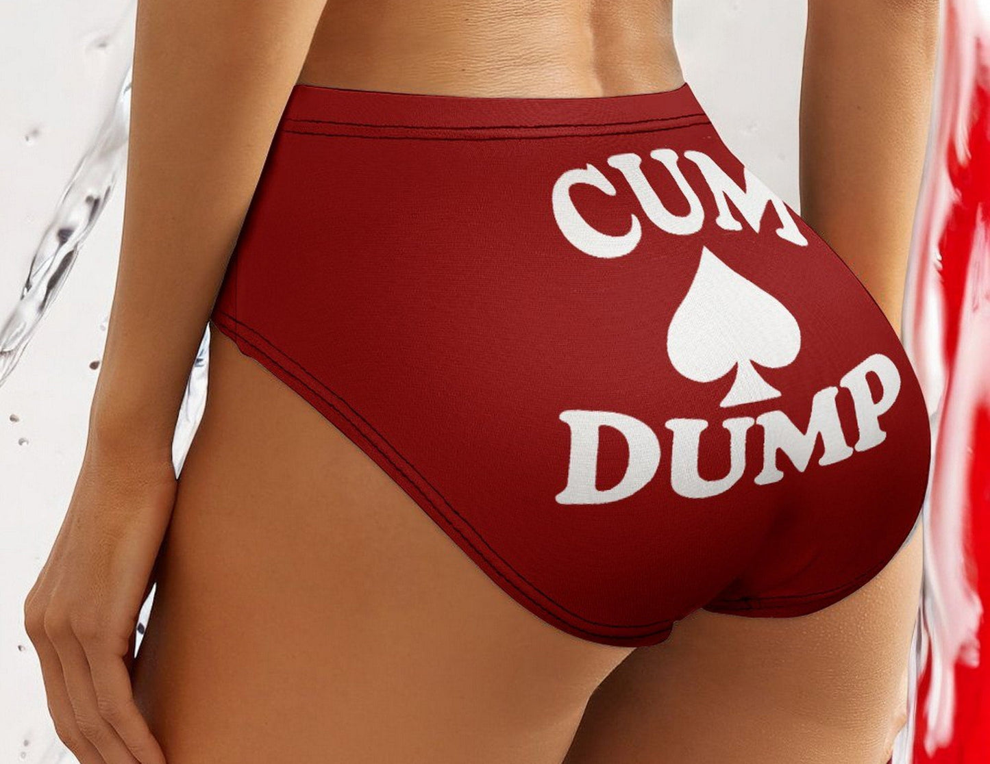 CUM DUMP High Waist Panties, 5 Colors, Plus Size Available, Queen of Spades Lingerie, Cuckold Hotwife Intimates, QOS Thong, Sexy Erotic Wear