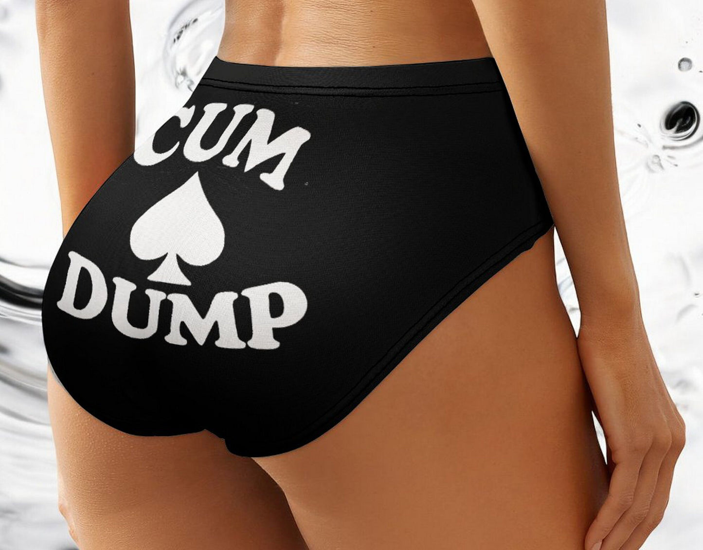 CUM DUMP High Waist Panties, 5 Colors, Plus Size Available, Queen of Spades Lingerie, Cuckold Hotwife Intimates, QOS Thong, Sexy Erotic Wear