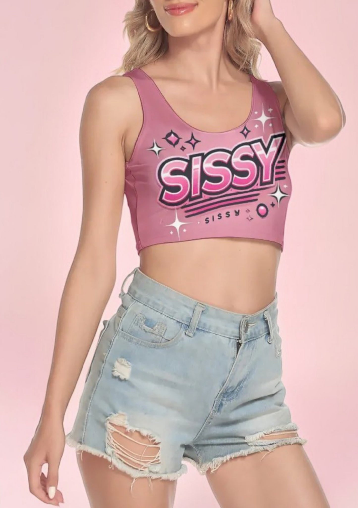 Sissy Croc Top - Femboy, Crossdresser, LGBTQ+ Friendly - Stylish Slut Clothing for Girlboys - Perfect Sissy T-Shirt for Confidence and Pride