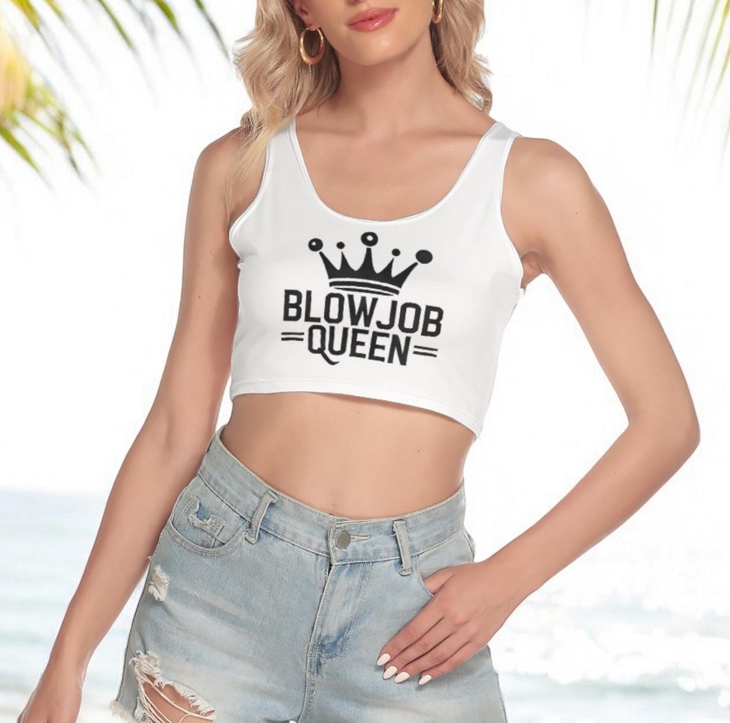 Bold Blowjob Queen Crop Top - Sexy Hotwife Tease, Seductive Oral Temptress Apparel for Kinky Queens, Perfect Gift