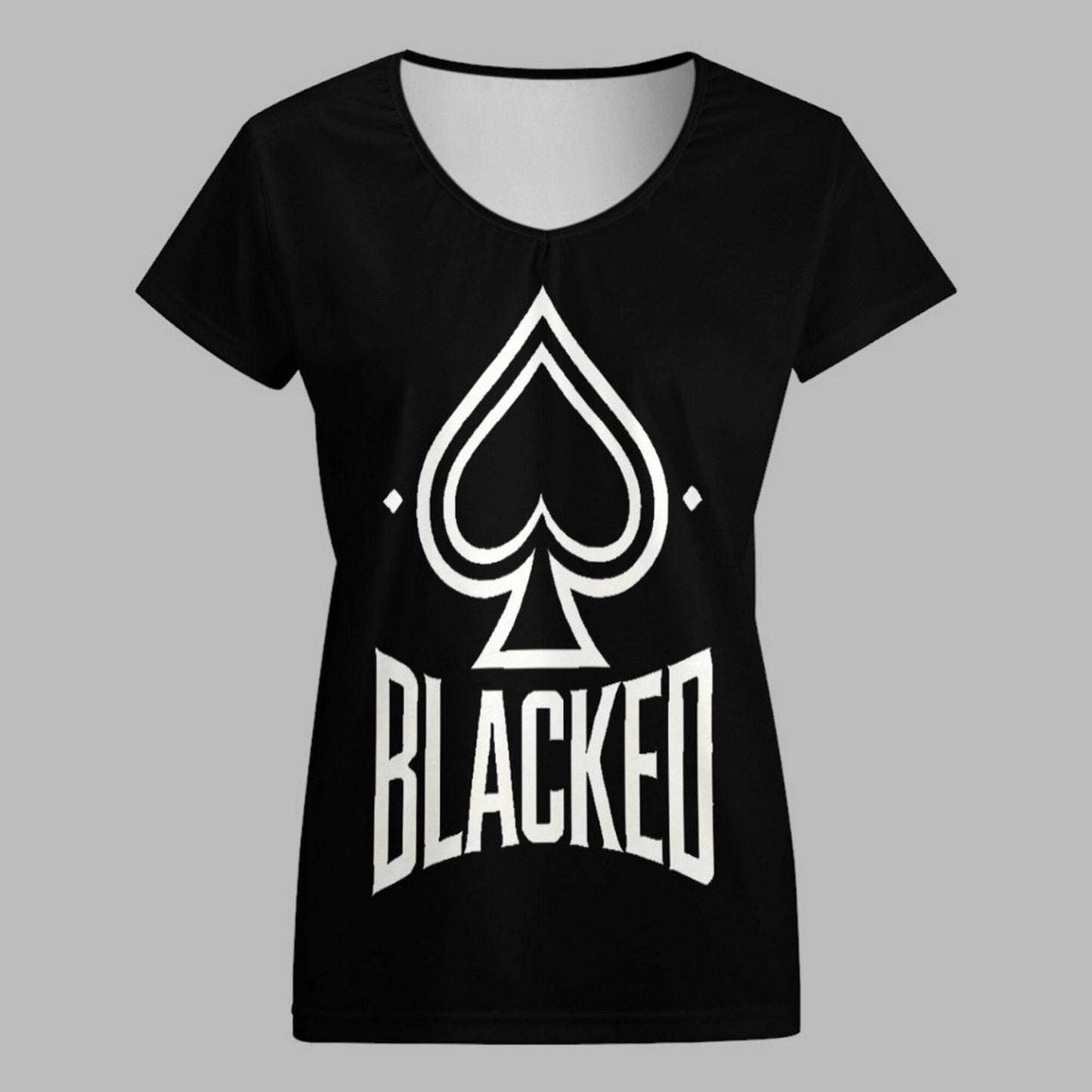 Blacked Queen of Spades T-Shirt - Empowering Women's Casual Tee for Ladies Who Love Intimate Connections with black bull