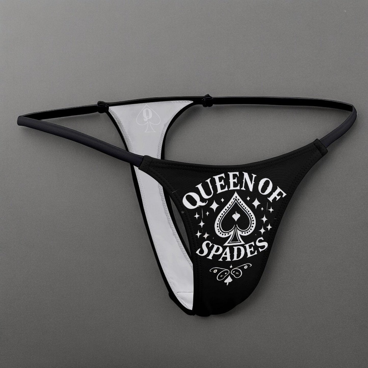 QUEEN of SPADES Thong - QOS Clothing, Hotwife Panties, Cuckolding, Naughty bbc Thong, Sexy Slut Lingerie, Hotwife, qos Apparel, sexy tongh