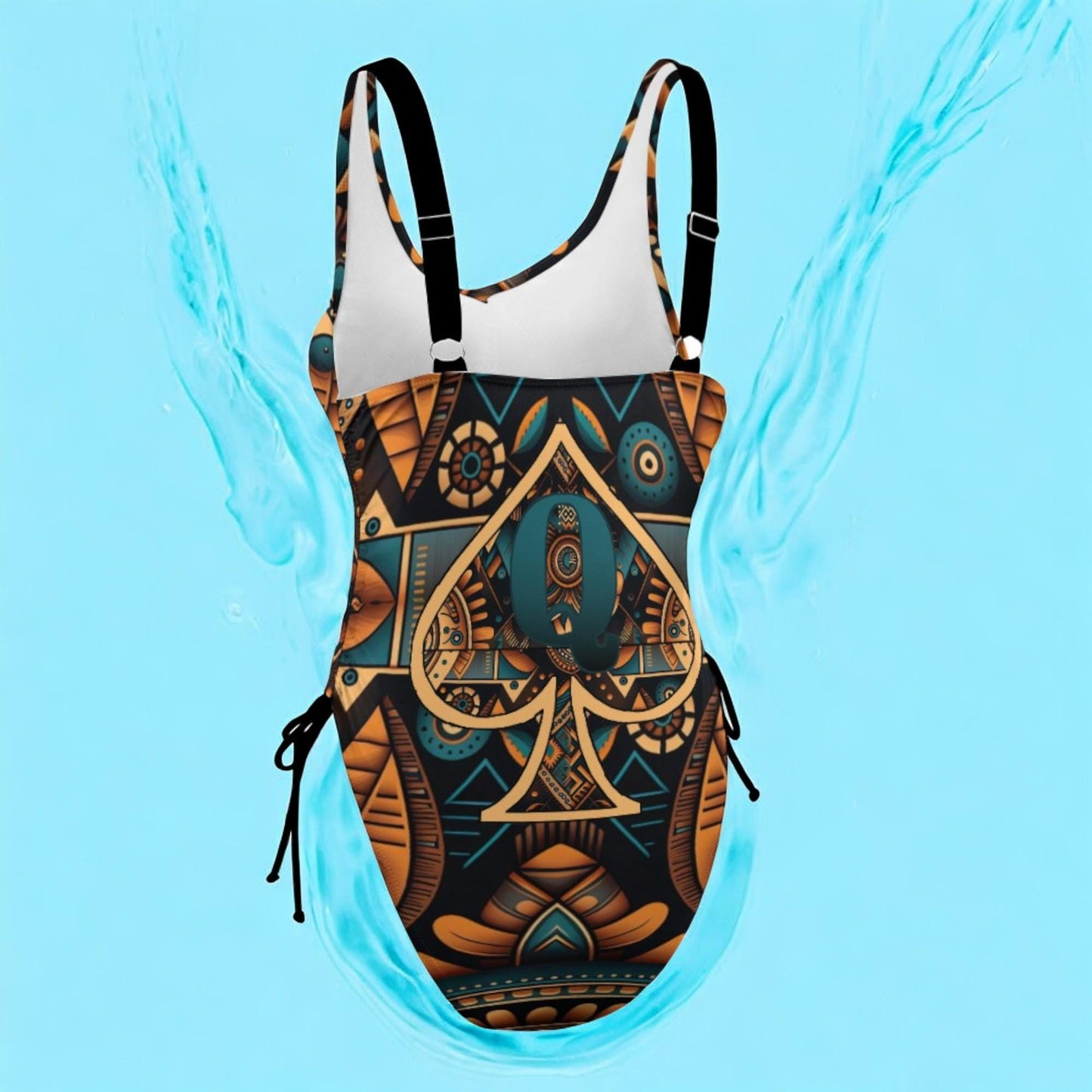 African Tribal Queen of Spades Swimsuit – Bold Hotwife Bikini for Confident Women