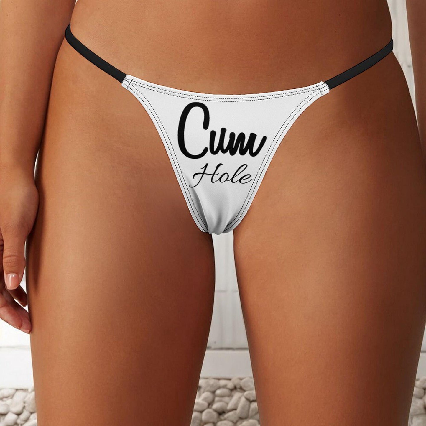 Cum Hole Thong - Hotwife Lingerie for Sluts and Whores - Sexy and Provocative Underwear for Wild and Naughty Intimate Nights