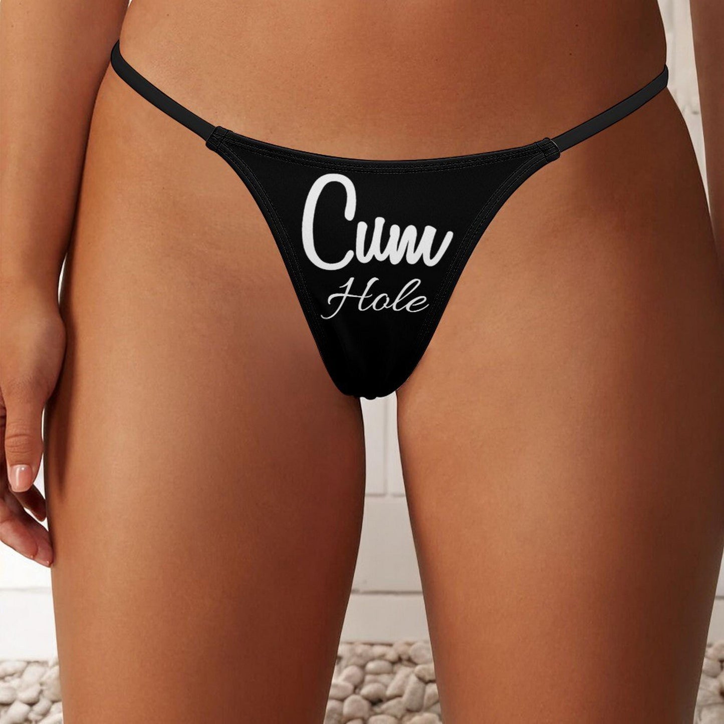 Cum Hole Thong - Hotwife Lingerie for Sluts and Whores - Sexy and Provocative Underwear for Wild and Naughty Intimate Nights