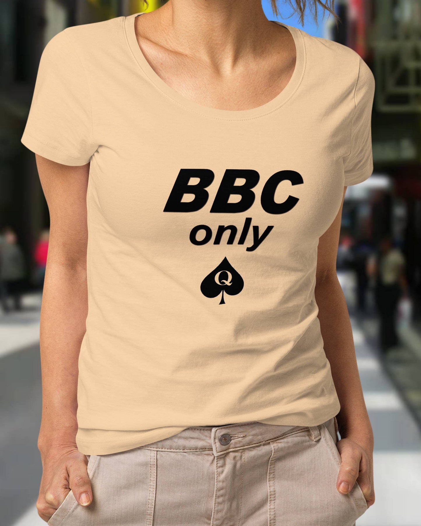 T-shirt BBC ONLY, Queen of Spades, hotwife white or black, QOS t-shirt