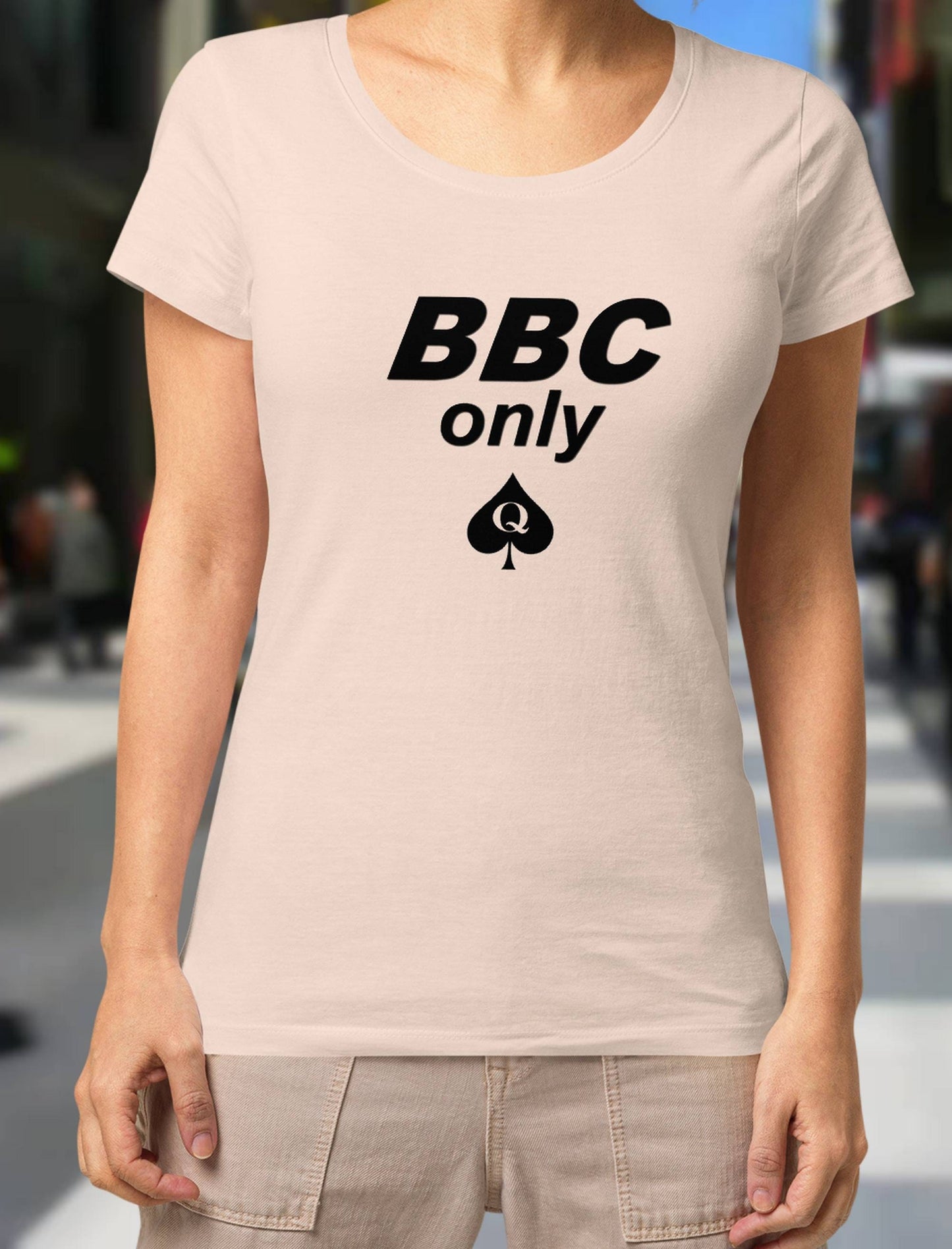 T-shirt BBC ONLY, Queen of Spades, hotwife white or black, QOS t-shirt