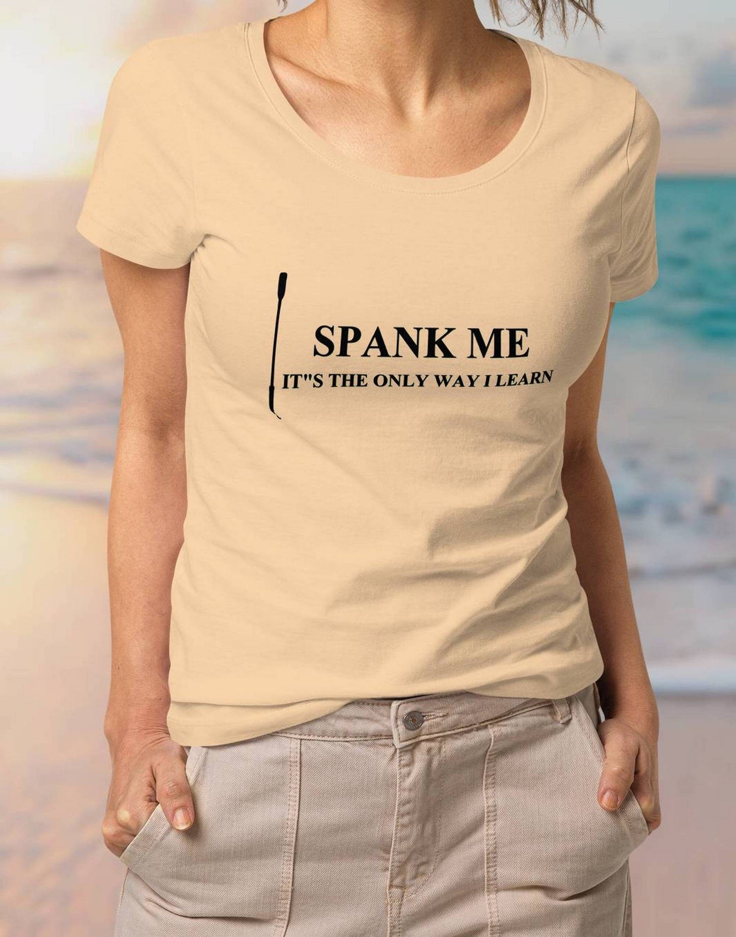 T-shirt SPANK ME it's the only way i learn, hotwife shirt, swinger slut t-shirt, slutty wife clothing, hotwife tshirt