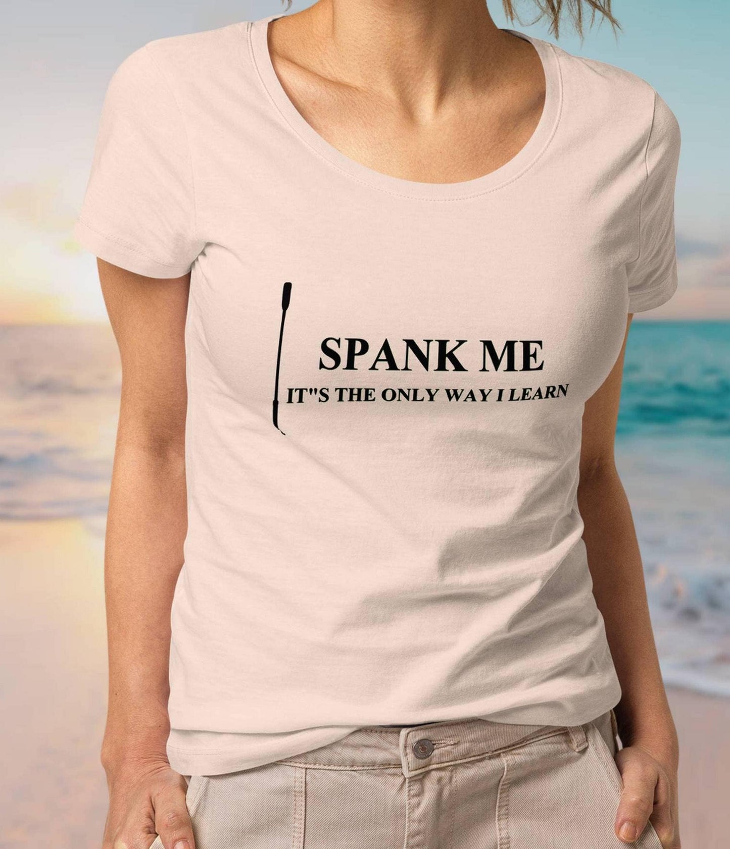 T-shirt SPANK ME it's the only way i learn, hotwife shirt, swinger slut t-shirt, slutty wife clothing, hotwife tshirt