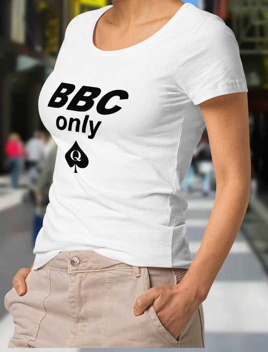 T-shirt BBC ONLY, Queen of Spades, hotwife white or black, QOS t-shirt