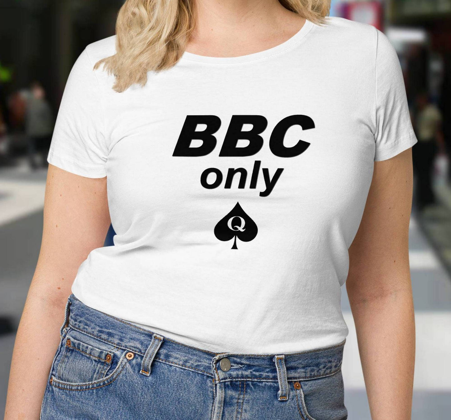 T-shirt BBC ONLY, Queen of Spades, hotwife white or black, QOS t-shirt