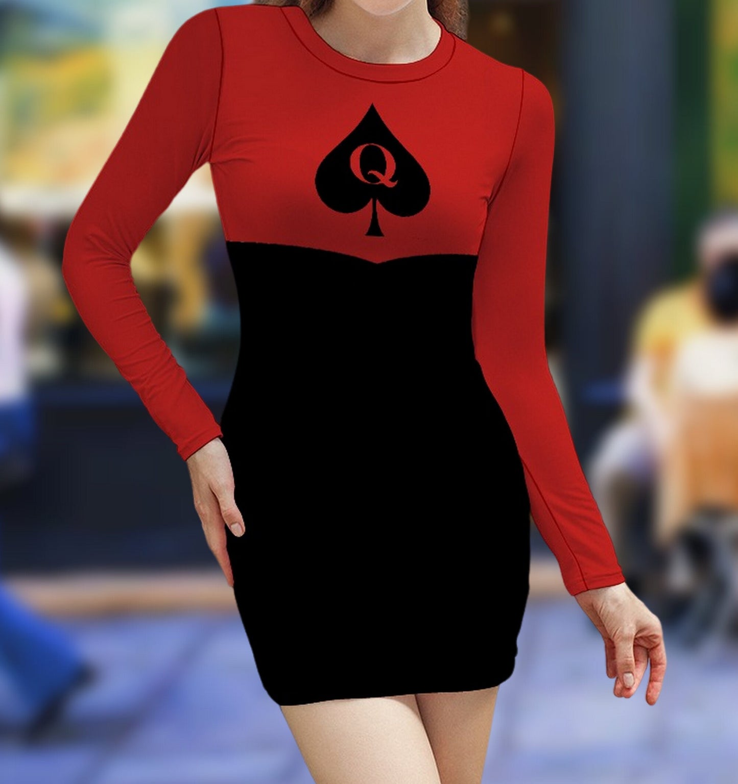 Bicolor QUEEN OF SPADES dress, slut clothing, cuckolding, hotwife dress, qos dress, queen of spades clothing, bbc slut dress, several colors