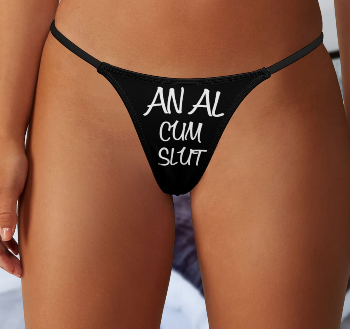 ANAL CUM SLUT Thong, slut clothing, cuckolding, hotwife panties, slut clothing, naughty  panties?