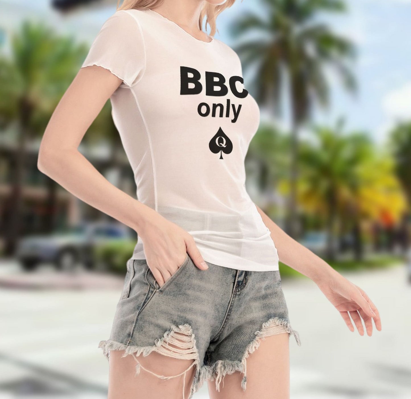 transparent tshirt BBC ONLY, queen off spades tshirt, qos t-shirt,t-shirt bbc, Cuckold Womens t-shirt,, slut clothing