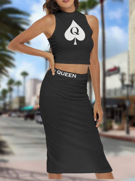 QUEEN OF SPADES dress 2 pieces set, slut clothing, cuckolding, , qos dres, queen of spadess clothing, dress queen of spades