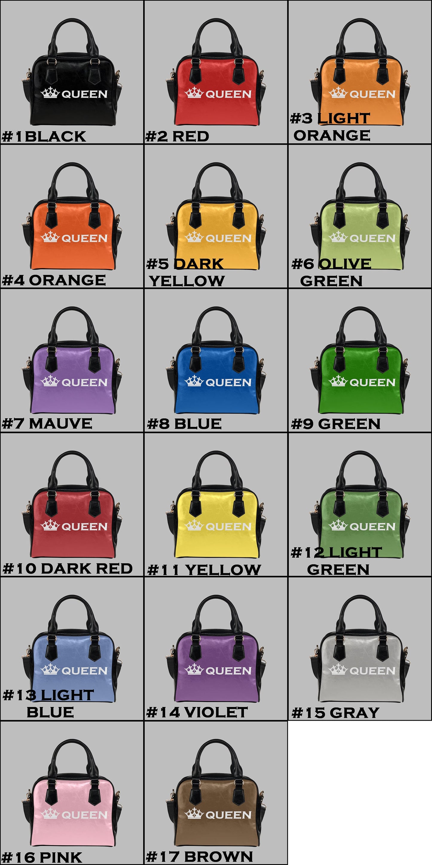 Handbag QUEEN OF SPADES 17 colors Shoulder Strap,  slut clothing, cuckolding, hotwife bag, qos bag, queen of spadess clothing,