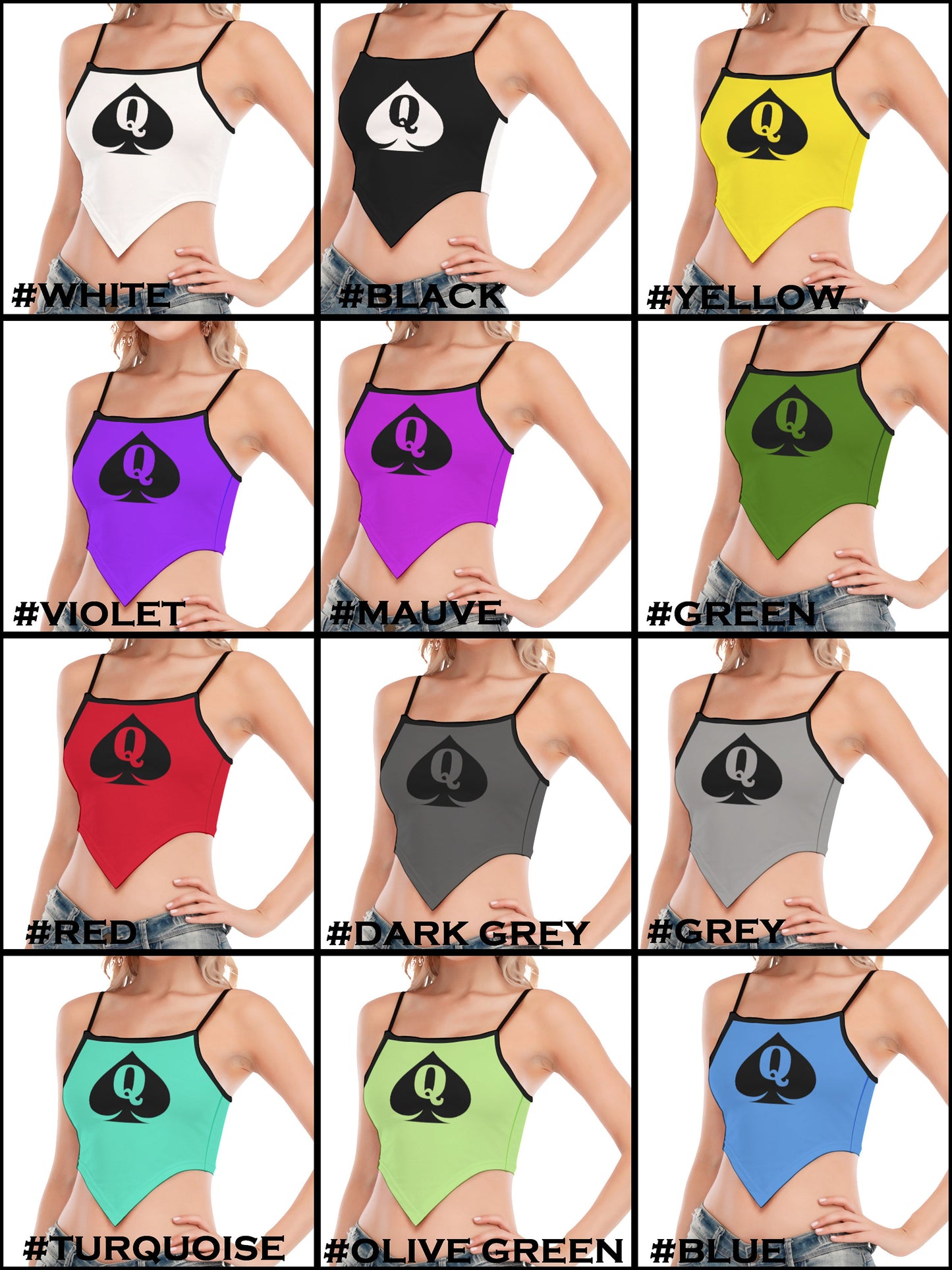 Croc TanK Top QUEEN OF SPADE, 12 colors, wrap-up top queen off spades tshirt, qos t-shirt,t-shirt bbc Cuckold Womens t-shirt,, slut clothing