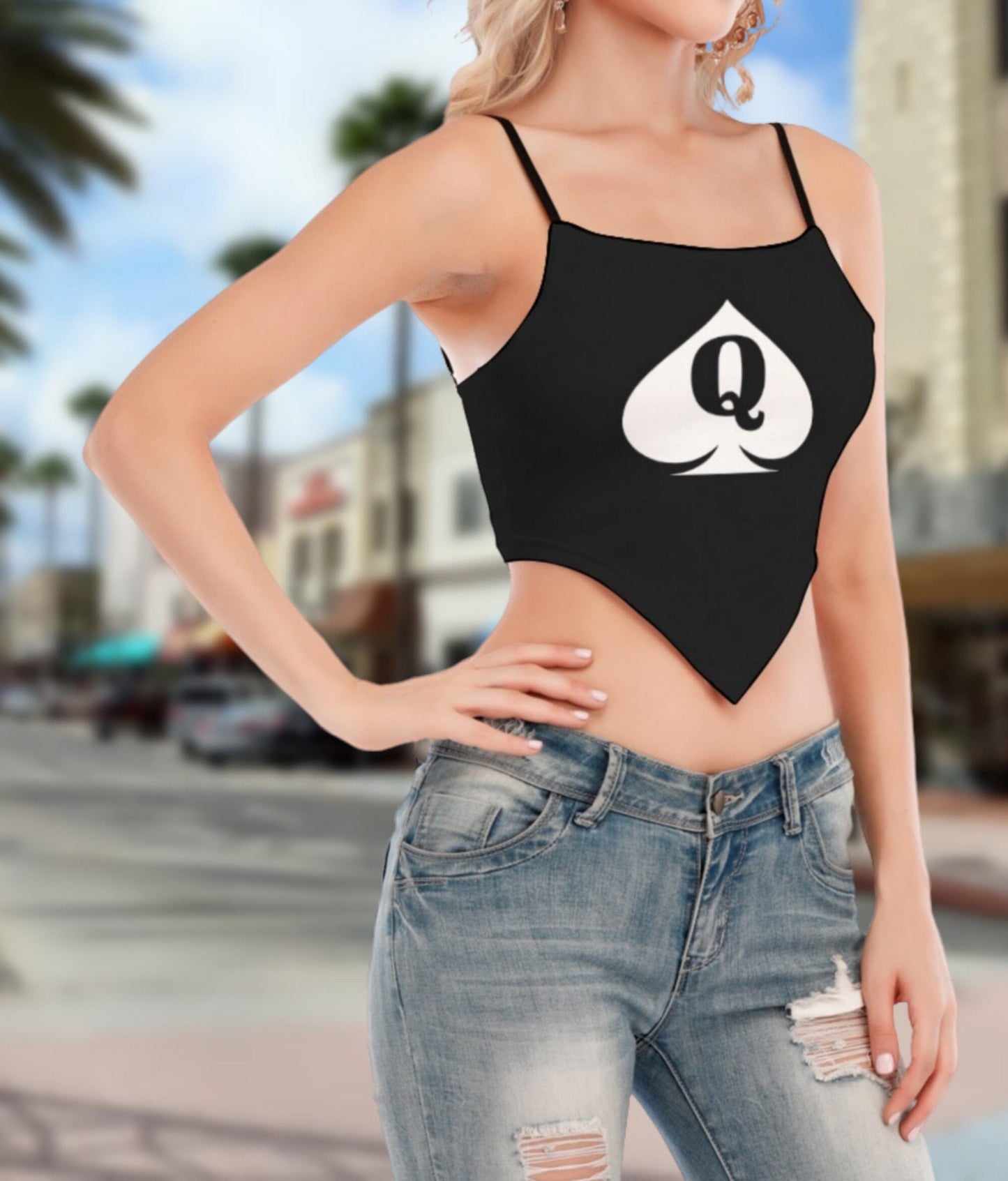 Croc TanK Top QUEEN OF SPADE, 12 colors, wrap-up top queen off spades tshirt, qos t-shirt,t-shirt bbc Cuckold Womens t-shirt,, slut clothing