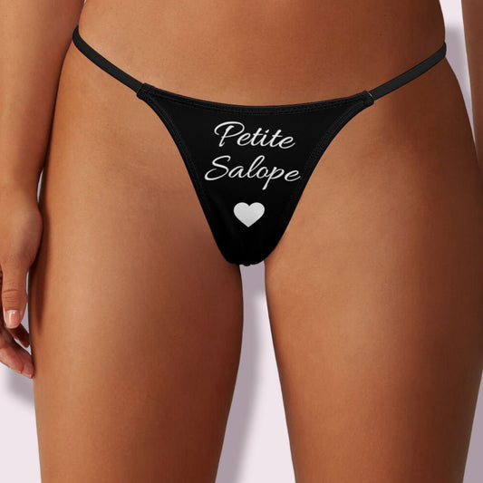 PETITE SALOPE Thong, string petite salope, culotte petite salope, slut clothing, cuckolding, hotwife panties,