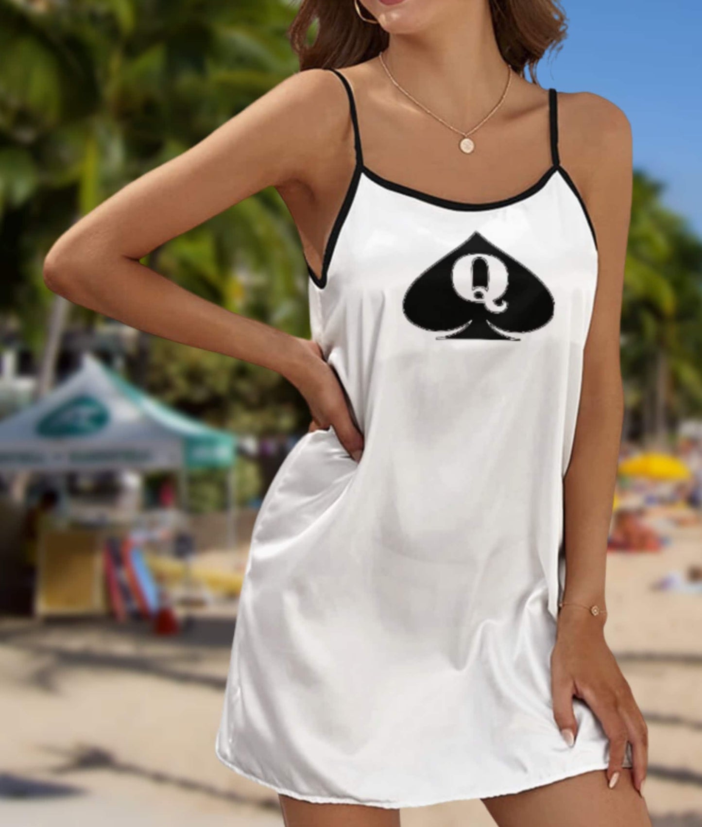 QUEEN OF SPADES qos dress, V-Neck Slip Dress, hotwife dress, qos dress, queen of spades clothing, bbc slut dress