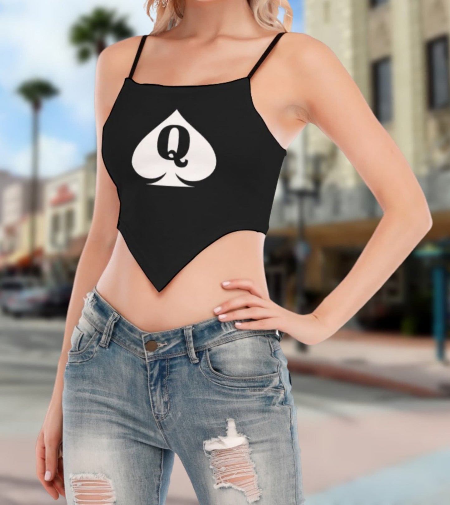 Croc TanK Top QUEEN OF SPADE, 12 colors, wrap-up top queen off spades tshirt, qos t-shirt,t-shirt bbc Cuckold Womens t-shirt,, slut clothing