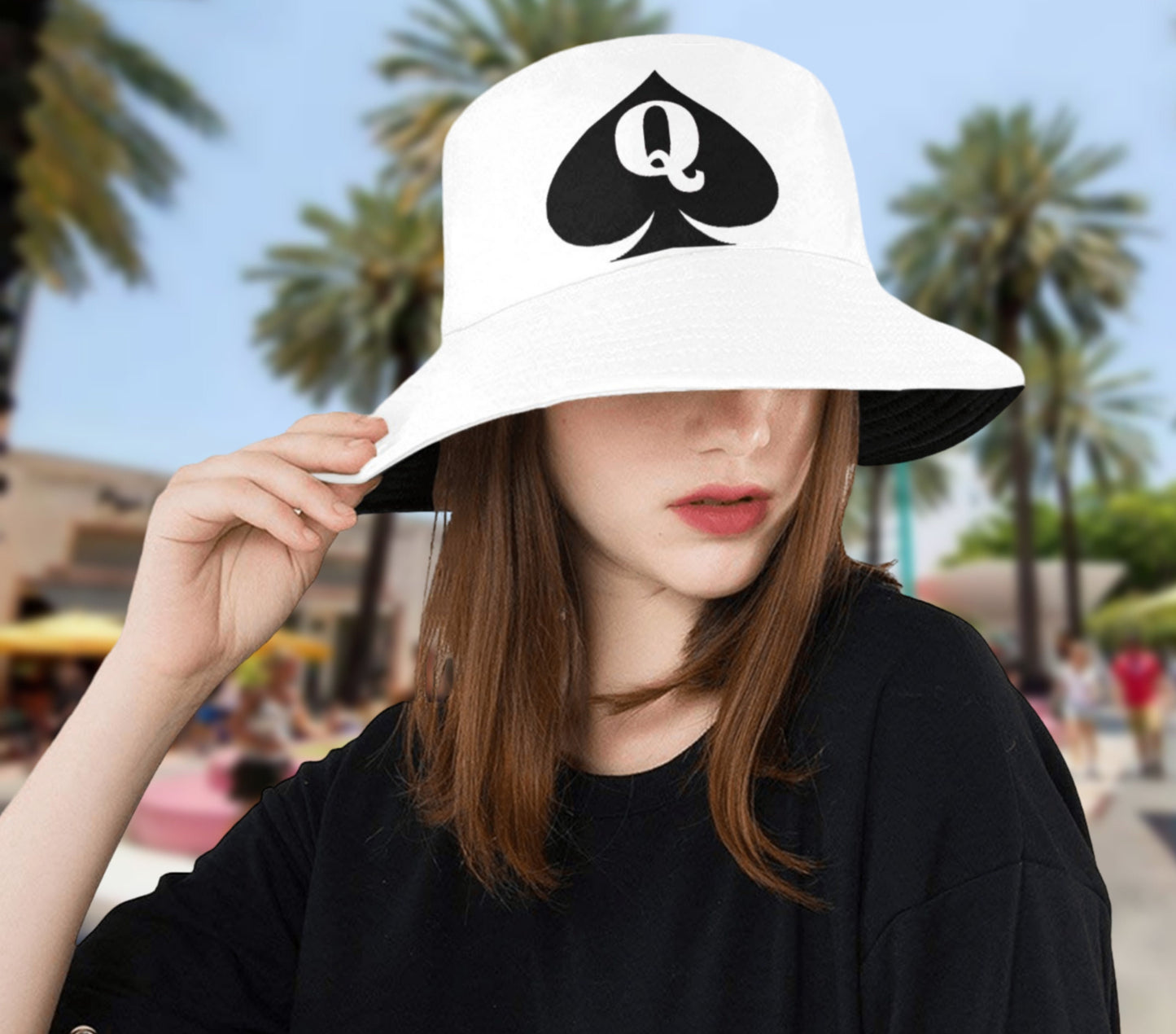 QUEEN OF SPADES summer Bucket hat, slut clothing, cuckolding, hotwife panties, qos, queen of spadess cap, clothing,  queen of spades hate