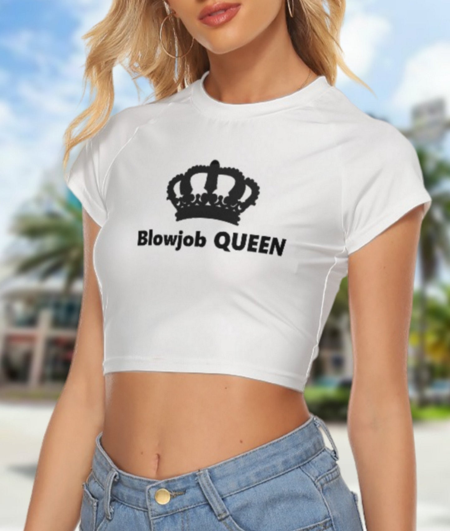 Croc-top BLOWJOB QUEEN, hotwife t-shirt, qos t-shirt, bbc t-shirt,  Cuckold Womens t-shirt, cunt girl shirt, slut clothing