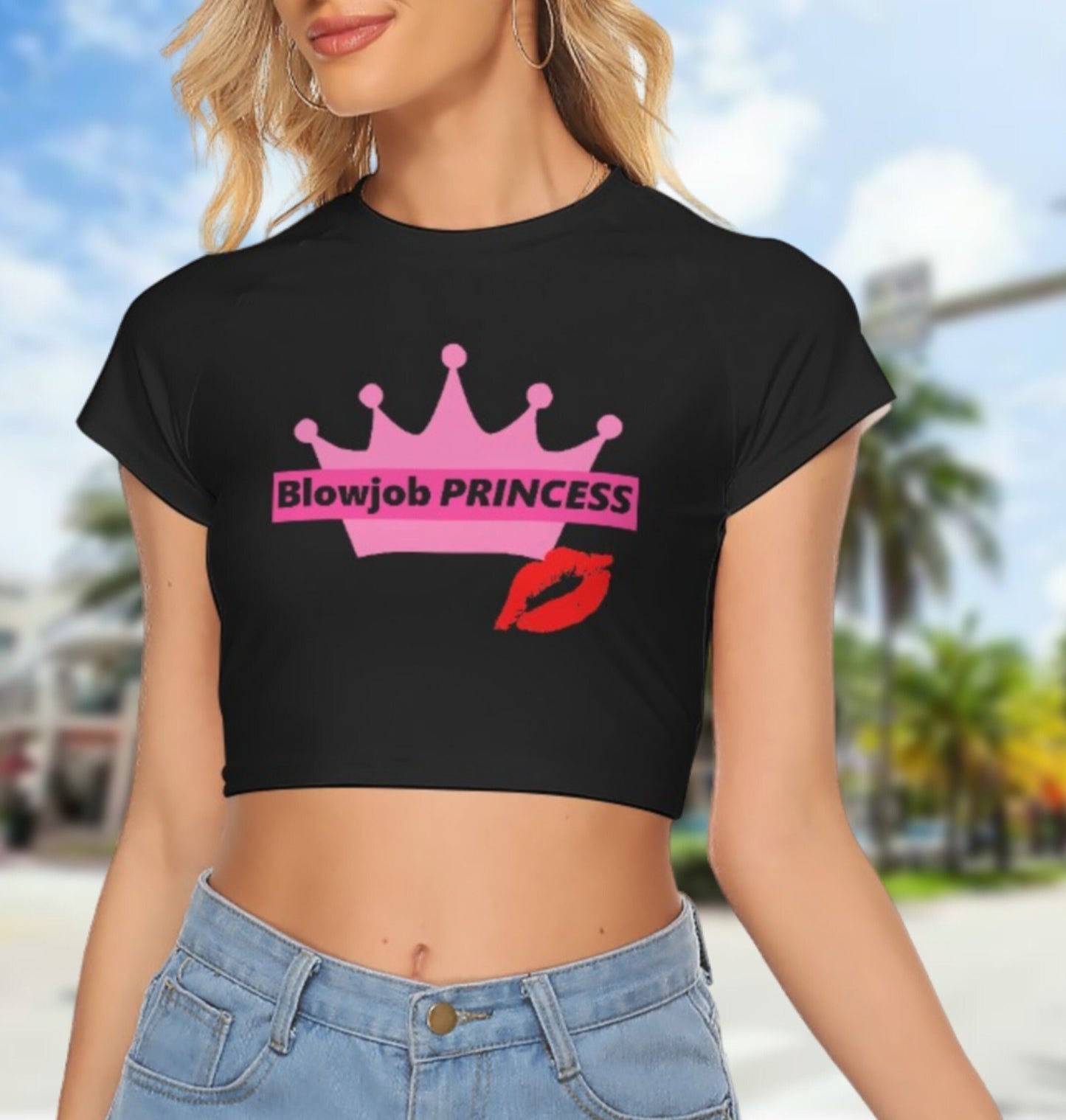 Croc-top BLOWJOB PRINCESS, hotwife t-shirt, qos t-shirt, bbc t-shirt,  Cuckold Womens t-shirt, cunt girl shirt, slut clothing